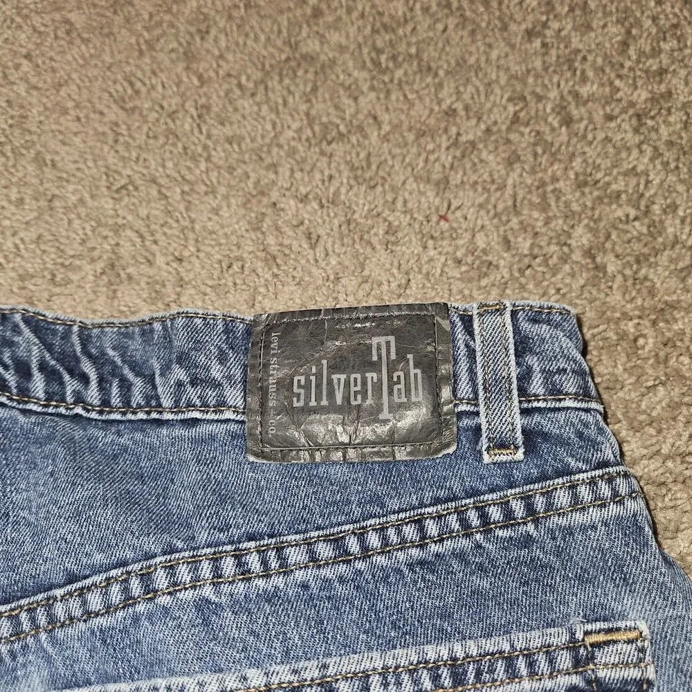 Vintage Levis Silver Tab Jeans Mens 38x32 Blue Baggy Fit Y2K 90s